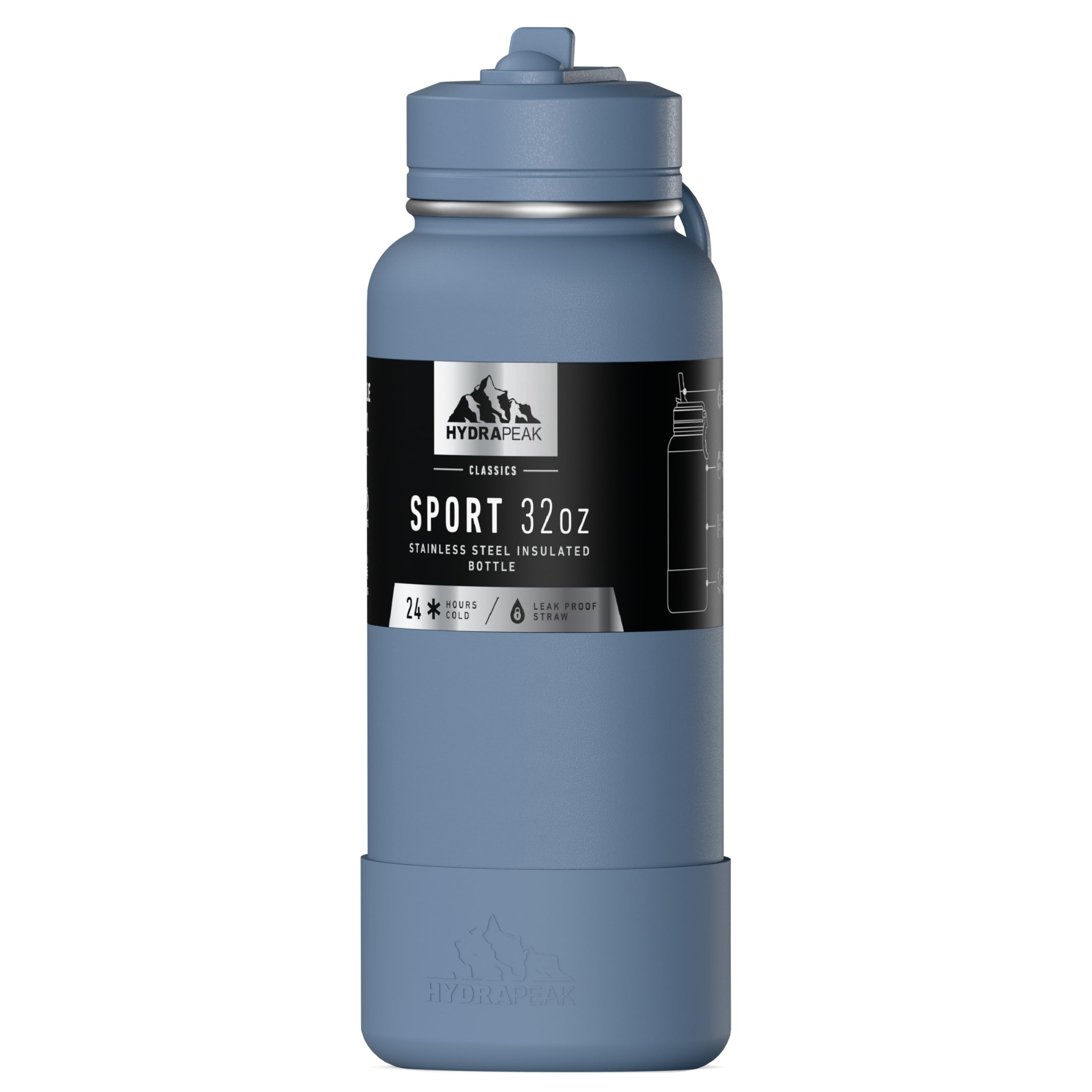 Amazon.com: Hydrapeak 32oz Sport Insulated Water Bottle with Straw
